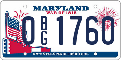 MD license plate 0BG1760