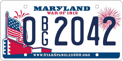 MD license plate 0BG2042