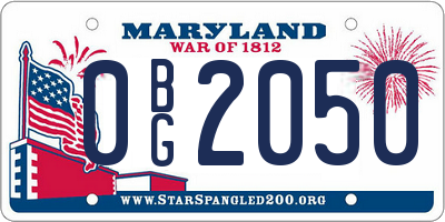 MD license plate 0BG2050