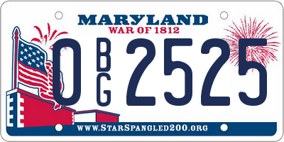 MD license plate 0BG2525