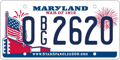 MD license plate 0BG2620