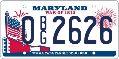 MD license plate 0BG2626