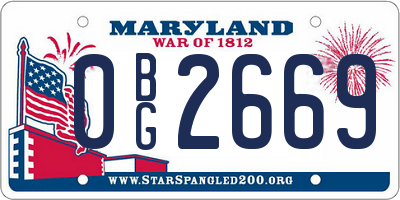 MD license plate 0BG2669