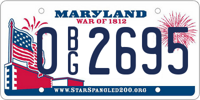 MD license plate 0BG2695
