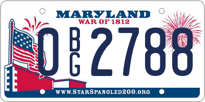 MD license plate 0BG2788