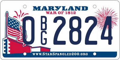 MD license plate 0BG2824