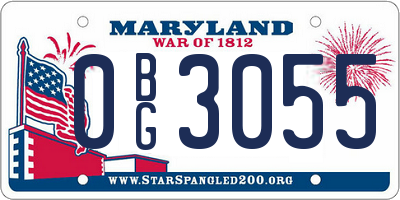 MD license plate 0BG3055