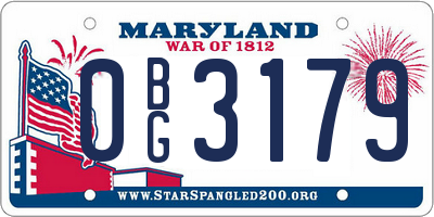 MD license plate 0BG3179