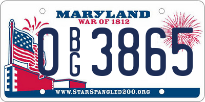 MD license plate 0BG3865