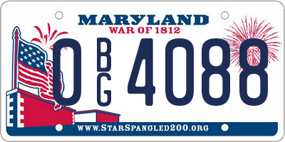 MD license plate 0BG4088