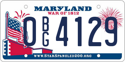 MD license plate 0BG4129