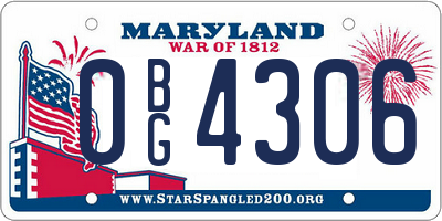 MD license plate 0BG4306