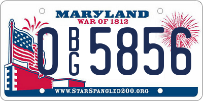 MD license plate 0BG5856