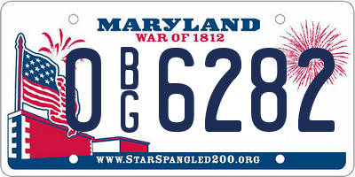 MD license plate 0BG6282
