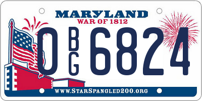 MD license plate 0BG6824