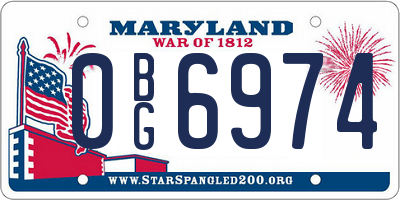 MD license plate 0BG6974