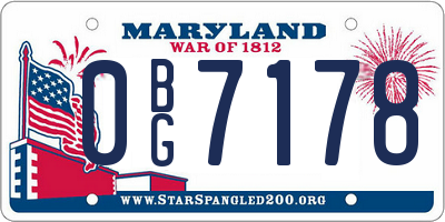 MD license plate 0BG7178