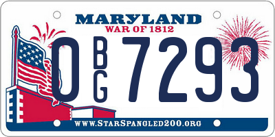 MD license plate 0BG7293