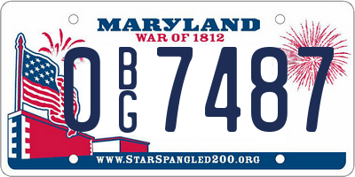 MD license plate 0BG7487