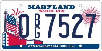MD license plate 0BG7527