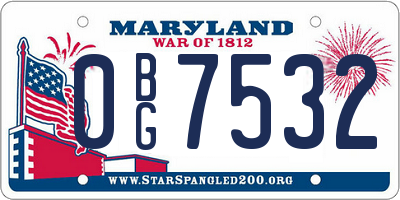 MD license plate 0BG7532