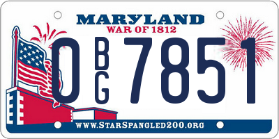 MD license plate 0BG7851