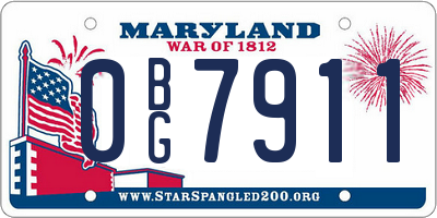 MD license plate 0BG7911