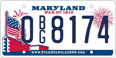 MD license plate 0BG8174