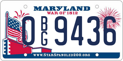 MD license plate 0BG9436