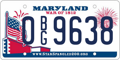 MD license plate 0BG9638
