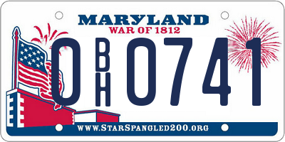 MD license plate 0BH0741