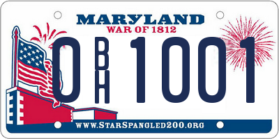 MD license plate 0BH1001