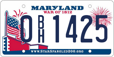 MD license plate 0BH1425