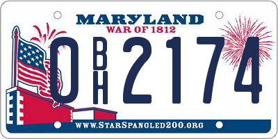 MD license plate 0BH2174