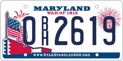 MD license plate 0BH2619