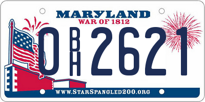 MD license plate 0BH2621