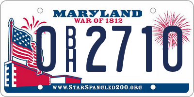 MD license plate 0BH2710