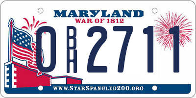 MD license plate 0BH2711