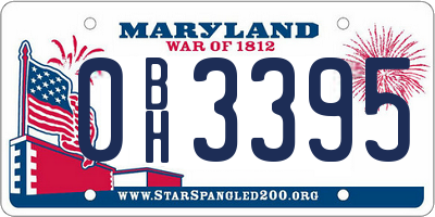 MD license plate 0BH3395