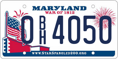 MD license plate 0BH4050