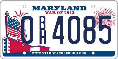 MD license plate 0BH4085