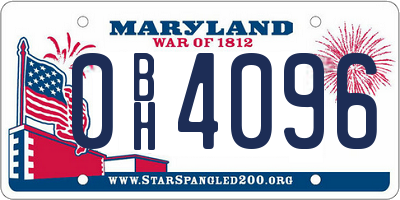 MD license plate 0BH4096