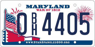 MD license plate 0BH4405