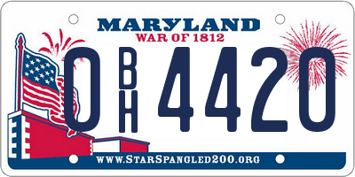 MD license plate 0BH4420