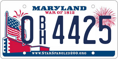 MD license plate 0BH4425