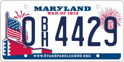 MD license plate 0BH4429