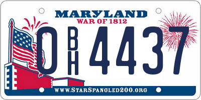 MD license plate 0BH4437