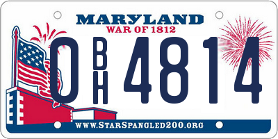 MD license plate 0BH4814
