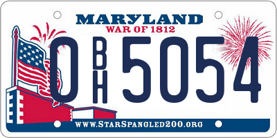 MD license plate 0BH5054