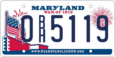 MD license plate 0BH5119